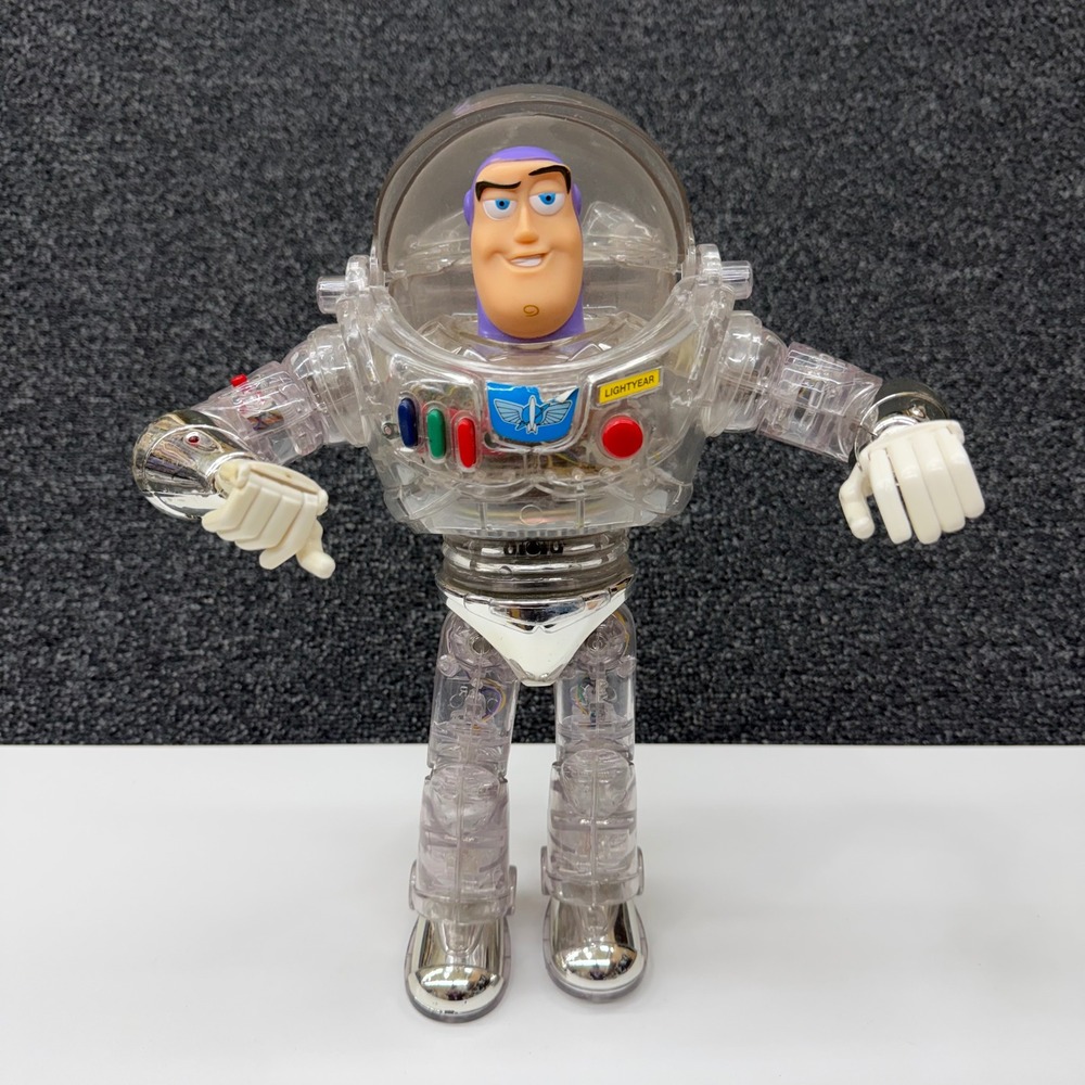 Vintage 2002 Interstellar Buzz Lightyear Clear Thinkway Toy Story Tested Works